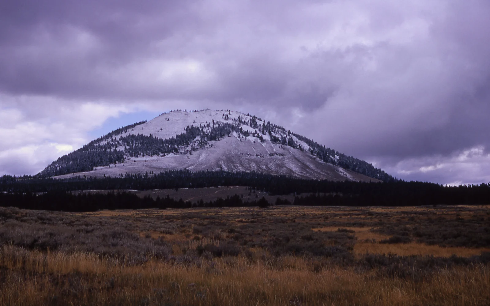 Bunsen Peak (from Swan Lake Flats) with August snow