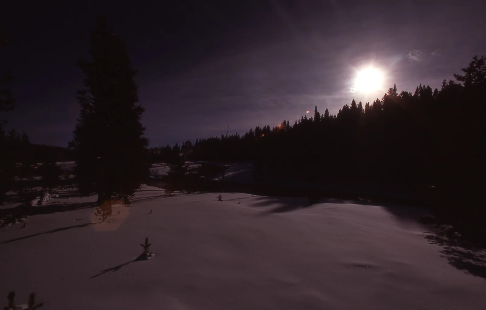 Upper Geyser Basin in late afternoon/evening in winter