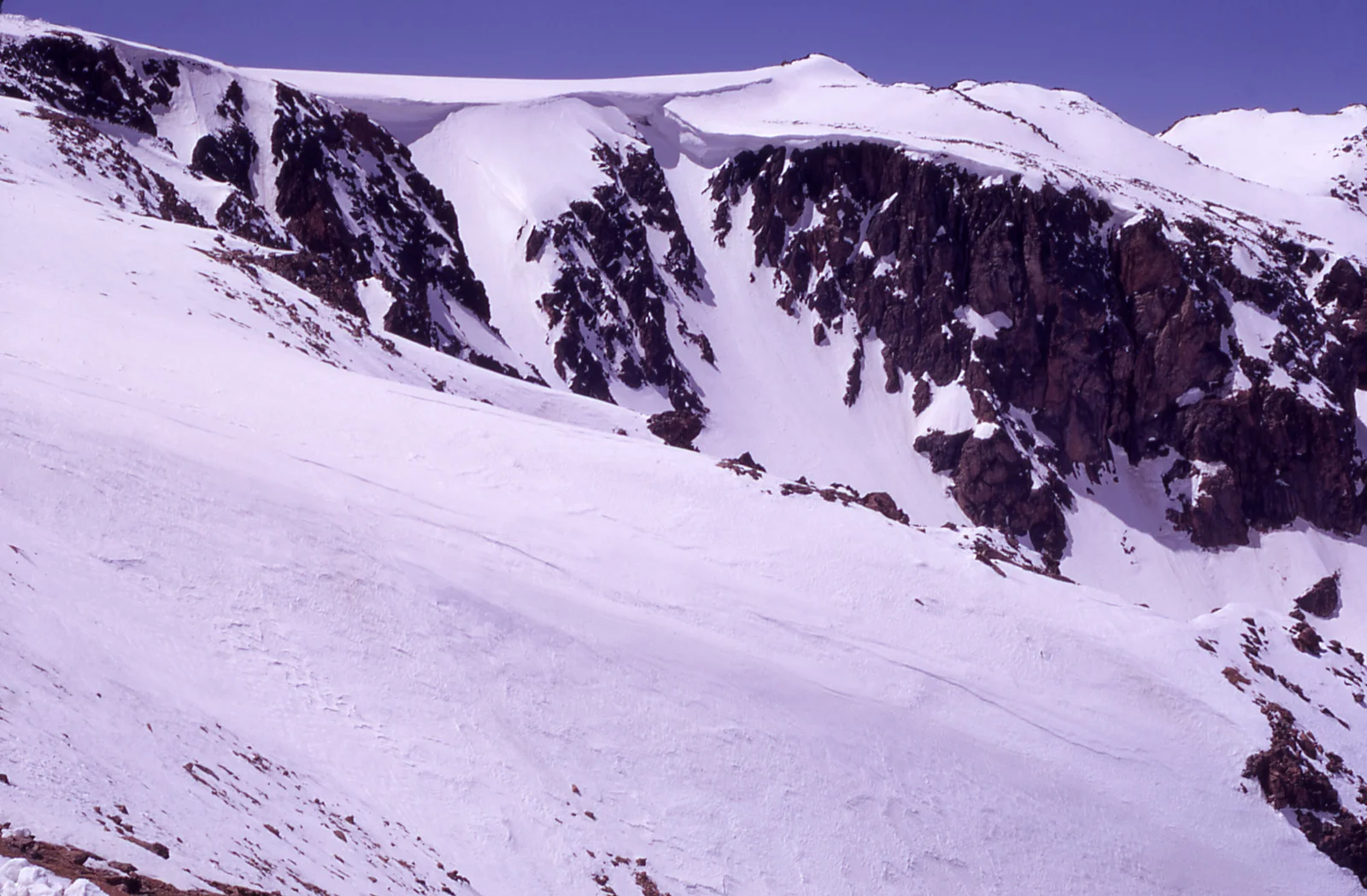 Cornice in the Beartooth Mountains in winter