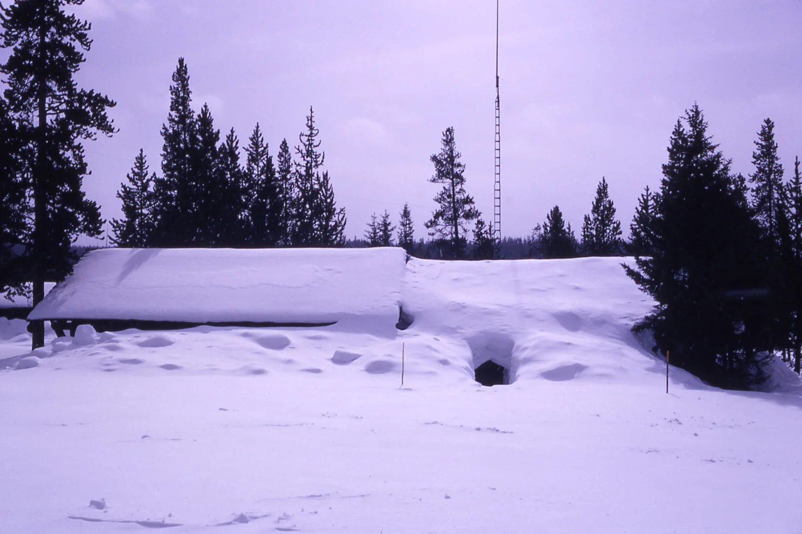 Old Faithful visitor center in the winter